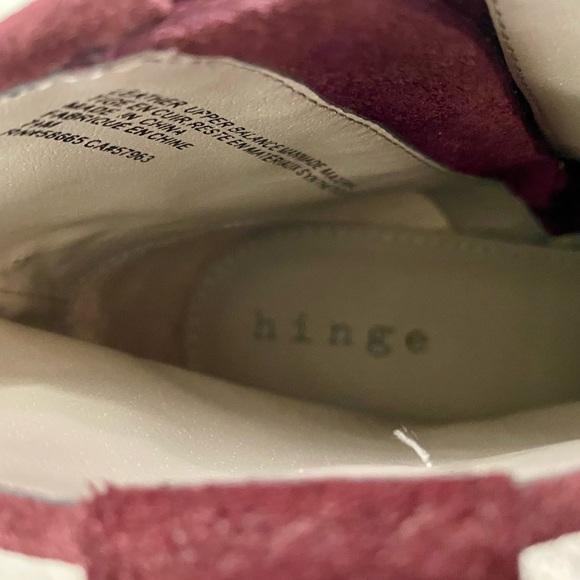 Nordstrom Hinge Billy Burgundy Suede Harness Booties Women’s Size 7.5M - Picture 7 of 13